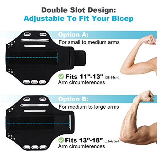 Guzack Brazalete Deportivo Running para Moviles Phone, Prueba de Sudor Ejecutando Brazalete con Clave Ranura para Correr Gimnasio para iPhone 6 Plus/7 Plus/8 Plus, Samsung Galaxy S7 Edge, Huawei P10 Guzack Brazalete Deportivo Running para Moviles Phone, Prueba de Sudor Ejecutando Brazalete con Clave Ranura para Correr Gimnasio para iPhone 6 Plus/7 Plus/8 Plus, Samsung Galaxy S7 Edge, Huawei P10