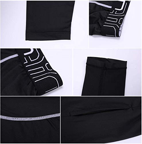 GWELL Unidad Hombre Pantalón 2 en 1 de Largo Sport Fitness Split Pantalones Cortos Pantalones de Entrenamiento, Color Gris, tamaño Medium