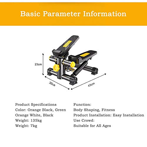 GWLGWL Mini Stepper 2 en 1, Swing Stepper Cardio Fitness Stepper Cardio Fitness aeróbic para Hogar con Pantalla, para Usuarios Principiantes y Avanzados Carga Máxima: 135 Kg