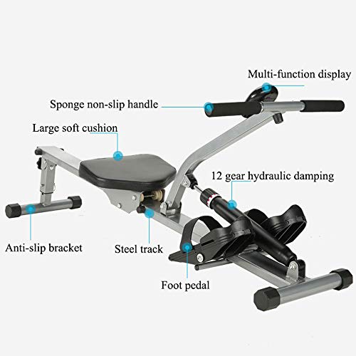 GWX Máquina De Remo Remo Indoor Máquina De Casa Aparatos De Ejercicios De Resistencia Ajustable Plegable Abdominal Velocidad Formador 12