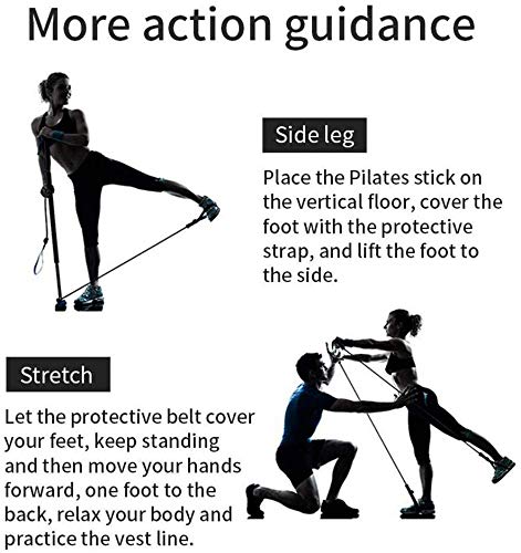 GYFHMY Bodybuilding Yoga Pilates Stick con Foot Loop - Core Strength Fitness Gym Resistance Band Bar Kit - Ideal para el Entrenamiento Corporal Total en el hogar, Gimnasio, Levantamiento de Pesas GYFHMY Bodybuilding Yoga Pilates Stick con Foot Loop - Core Strength Fitness Gym Resistance Band Bar Kit - Ideal para el Entrenamiento Corporal Total en el hogar, Gimnasio, Levantamiento de Pesas