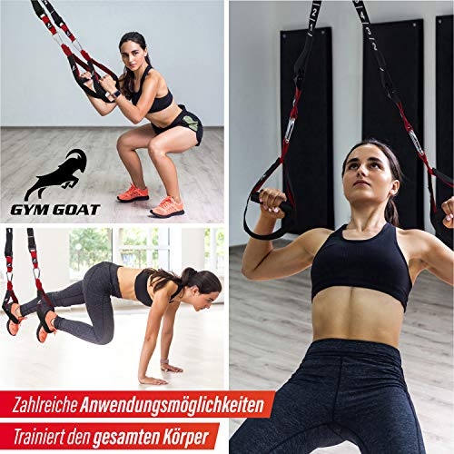 Gym Goat® Juego de entrenamiento de correas – Premium Sling Trainer con números para un fácil ajuste de las correas – Slingtrainer para el mejor entrenamiento de cuerpo entero Gym Goat® Juego de entrenamiento de correas – Premium Sling Trainer con números para un fácil ajuste de las correas – Slingtrainer para el mejor entrenamiento de cuerpo entero