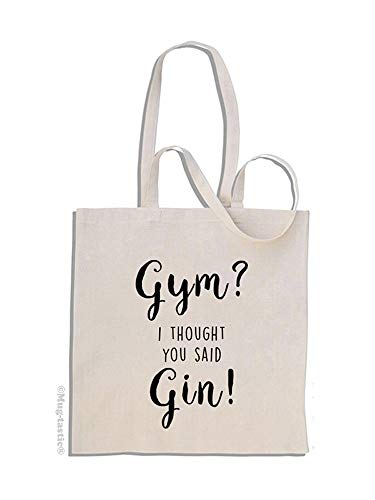 Gym? I Thought You Said Gin! - Mango largo bolso de compras de algodón