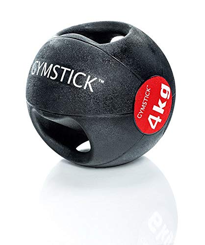 Gymstick - Balón Medicinal con Asas, diámetro de 25 cm, 4 kg, Colores Surtidos