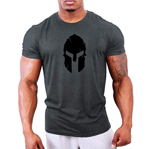 GYMTIER Camiseta Culturismo Hombre - Spartan Helmet - Top Entrenamiento Gimnasio GYMTIER Camiseta Culturismo Hombre - Spartan Helmet - Top Entrenamiento Gimnasio