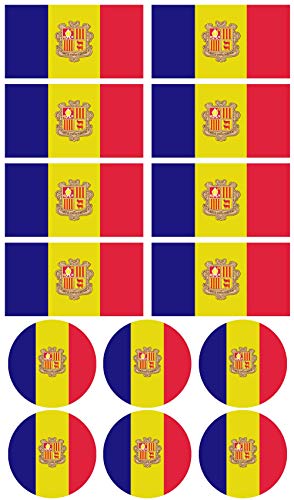 Haberdashery Online 28 Pegatinas de la Bandera de Andorra. Stickers para Bicicletas, Motos, Accesorios (Andorra) Haberdashery Online 28 Pegatinas de la Bandera de Andorra. Stickers para Bicicletas, Motos, Accesorios (Andorra)