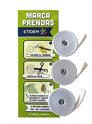 Haberdashery Online 9 Metros de Cinta en Tela Blanca termoadhesiva. hasta 150 Etiquetas para Planchar, Personalizar con boli. No Incluye bolígrafo. Haberdashery Online 9 Metros de Cinta en Tela Blanca termoadhesiva. hasta 150 Etiquetas para Planchar, Personalizar con boli. No Incluye bolígrafo.