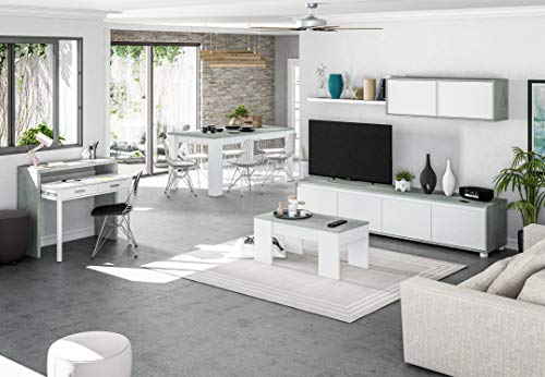 Habitdesign 016663L - Mueble de salón Moderno, modulos Comedor Alida, Medidas: 43 cm de Altura x 200 cm de Ancho x 41 cm de Fondo (Blanco Artik y Gris Cemento) Habitdesign 016663L - Mueble de salón Moderno, modulos Comedor Alida, Medidas: 43 cm de Altura x 200 cm de Ancho x 41 cm de Fondo (Blanco Artik y Gris Cemento)