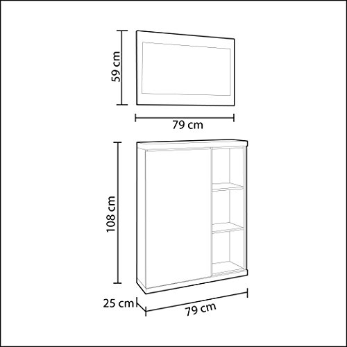 Habitdesign 0G6749BO - Recibidor zapatero + espejo, acabado Blanco Brillo y Gris Ceniza, medidas 79x108x25cm de fondo Habitdesign 0G6749BO - Recibidor zapatero + espejo, acabado Blanco Brillo y Gris Ceniza, medidas 79x108x25cm de fondo