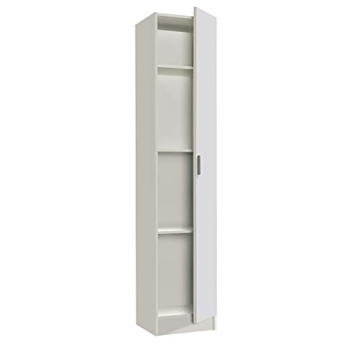 Habitdesign Armario Multiusos, 1 Puerta, Columna, Acabado en Color Blanco, Medidas: 37 cm (Ancho) x 182 cm (Alto) x 37 cm (Fondo)