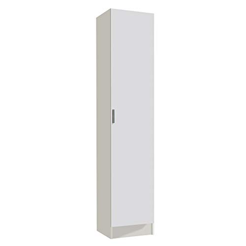 Habitdesign Armario Multiusos, 1 Puerta, Columna, Acabado en Color Blanco, Medidas: 37 cm (Ancho) x 182 cm (Alto) x 37 cm (Fondo)