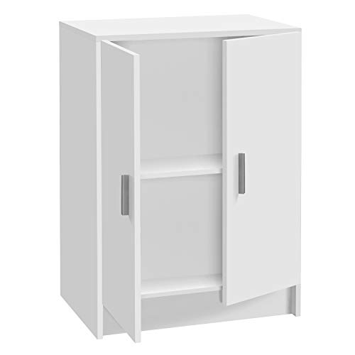 Habitdesign Armario Multiusos Bajo, 2 Puertas, Acabado en Color Blanco, Medidas: 59 cm (Ancho) x 80 cm (Alto) x 37 cm (Fondo) Habitdesign Armario Multiusos Bajo, 2 Puertas, Acabado en Color Blanco, Medidas: 59 cm (Ancho) x 80 cm (Alto) x 37 cm (Fondo)