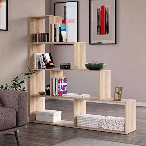 Habitdesign Estantería Decorativa, Librería Salon, Modelo Klum, Acabado en Roble Canadian, Medidas: 145 cm (Alto) x 145 cm (Ancho) x 29 cm (Fondo) Habitdesign Estantería Decorativa, Librería Salon, Modelo Klum, Acabado en Roble Canadian, Medidas: 145 cm (Alto) x 145 cm (Ancho) x 29 cm (Fondo)