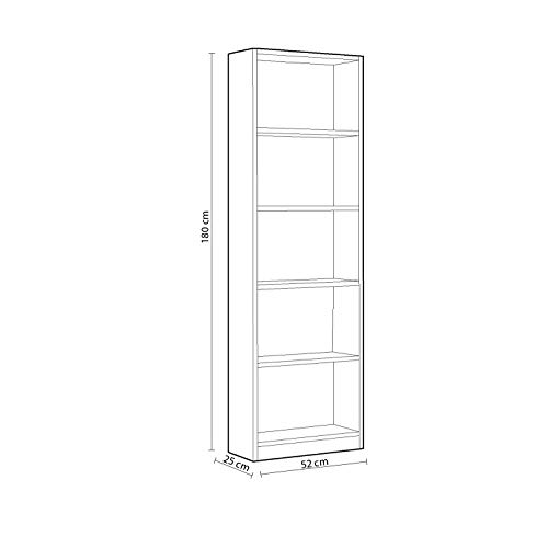 Habitdesign Estantería Juvenil 6 baldas, Librería Vertical, Modelo I-Joy, Acabado en Color Blanco Artik, Medidas: 180 cm (Alto) x 52 cm (Ancho) x 25 cm (Fondo) Habitdesign Estantería Juvenil 6 baldas, Librería Vertical, Modelo I-Joy, Acabado en Color Blanco Artik, Medidas: 180 cm (Alto) x 52 cm (Ancho) x 25 cm (Fondo)