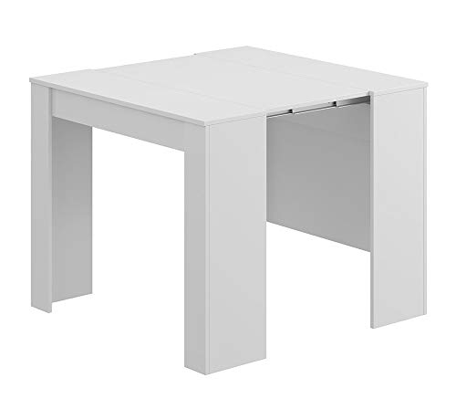 Habitdesign - Mesa de Comedor Consola Extensible, Mesa para Salon recibidor o Cocina (Blanco Brillo) Habitdesign - Mesa de Comedor Consola Extensible, Mesa para Salon recibidor o Cocina (Blanco Brillo)