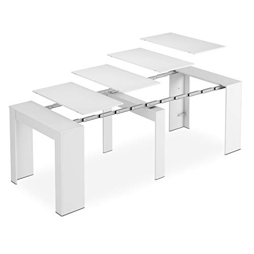 Habitdesign - Mesa de Comedor Consola Extensible, Mesa para Salon recibidor o Cocina (Blanco Brillo) Habitdesign - Mesa de Comedor Consola Extensible, Mesa para Salon recibidor o Cocina (Blanco Brillo)