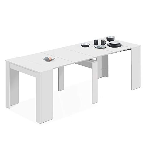 Habitdesign - Mesa de Comedor Consola Extensible, Mesa para Salon recibidor o Cocina (Blanco Brillo) Habitdesign - Mesa de Comedor Consola Extensible, Mesa para Salon recibidor o Cocina (Blanco Brillo)