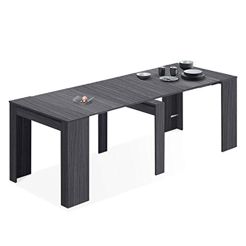 Habitdesign Mesa de Comedor, Consola, Mesa Extensible, Mesa para Salon recibidor o Cocina, Acabado en Gris Ceniza, Medidas: 50-235 cm (Largo) x 90 cm (Ancho) x 78 cm (Alto) Habitdesign Mesa de Comedor, Consola, Mesa Extensible, Mesa para Salon recibidor o Cocina, Acabado en Gris Ceniza, Medidas: 50-235 cm (Largo) x 90 cm (Ancho) x 78 cm (Alto)