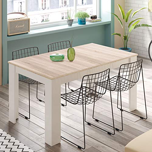 Habitdesign Mesa de Comedor Extensible, Mesa salón o Cocina, Acabado en Color Blanco Artik y Roble Canadian, Modelo Kendra, Medidas: 123-173 cm (Largo) x 75 cm (Ancho) x 78 cm (Alto) Habitdesign Mesa de Comedor Extensible, Mesa salón o Cocina, Acabado en Color Blanco Artik y Roble Canadian, Modelo Kendra, Medidas: 123-173 cm (Largo) x 75 cm (Ancho) x 78 cm (Alto)