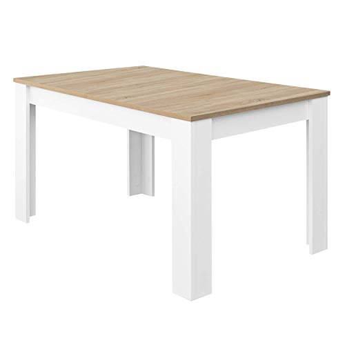 Habitdesign Mesa de Comedor Extensible, Mesa salón o Cocina, Acabado en Color Blanco Artik y Roble Canadian, Modelo Kendra, Medidas: 123-173 cm (Largo) x 75 cm (Ancho) x 78 cm (Alto) Habitdesign Mesa de Comedor Extensible, Mesa salón o Cocina, Acabado en Color Blanco Artik y Roble Canadian, Modelo Kendra, Medidas: 123-173 cm (Largo) x 75 cm (Ancho) x 78 cm (Alto)