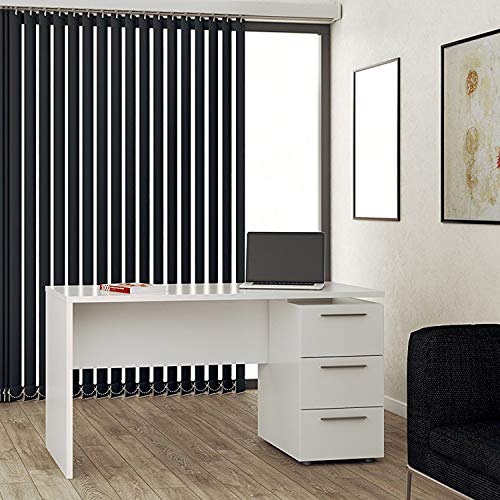 Habitdesign Mesa de Despacho 3 Cajones, Mesa Escritorio, Modelo Stylus, Acabado en Color Blanco Artik, Medidas: 138 (Ancho) x 60 cm (Fondo) x 74 (Alto) Habitdesign Mesa de Despacho 3 Cajones, Mesa Escritorio, Modelo Stylus, Acabado en Color Blanco Artik, Medidas: 138 (Ancho) x 60 cm (Fondo) x 74 (Alto)