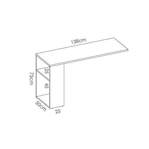 HABITMOBEL Estructura Cama Nido con Escritorio, Incluido Gran Cajon y Estante