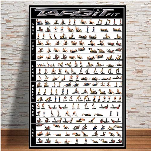 hahastore Póster-Ejercicio con Mancuernas Ejercicio de Culturismo Tabla de Peso Yoga Gimnasio Póster Impresión Mural Arte Pintura Mural Habitación Decoración del hogar 50x70 CM (Sin Marco)