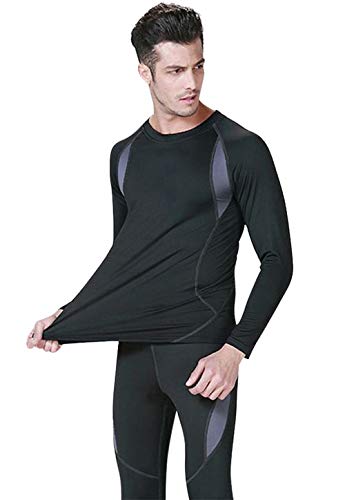 HAINES Ropa Interior Térmica Esqui Hombre Ropa Térmica Interior para Running Montaña Ciclismo Fitness Verde Militar L