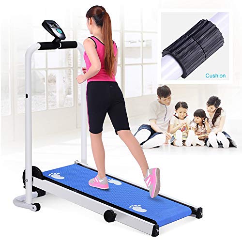 HAIRCURLER Cintas De Correr, Máquina de Correr Mecánica Portátil Cinta Correr Plegable No Motorizada Una máquina de Ejercicio aeróbico compacta para el hogar Oficina Mute Instalación-LibreBlue