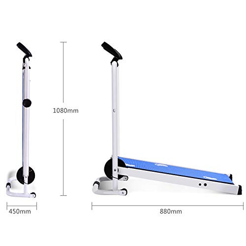 HAIRCURLER Cintas De Correr, Máquina de Correr Mecánica Portátil Cinta Correr Plegable No Motorizada Una máquina de Ejercicio aeróbico compacta para el hogar Oficina Mute Instalación-LibreBlue