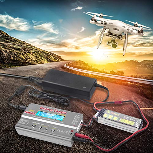 Haisito Cargador de Equilibrio de batería de 80W 6A Lipo Descargador para batería de LiPo/ Li-Ion/ Life (1-6S), NiMH/ NiCd (1-15S), Cargador de Equilibrio de batería RC Hobby con Adaptador de CA