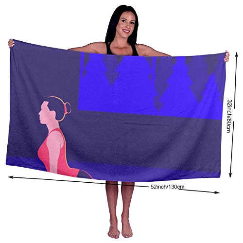 HaiYI-ltd - Toalla de playa para practicar yoga, cobra asana, para uso en interiores y exteriores, de microfibra, muy absorbente, para viajes, natación, deportes, playa, spa y gimnasio (32" x 52")