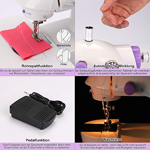 HALOVIE Mini Máquina de Coser Portatil y Versátil con Gran Mesa de Costura Pedal Eléctrico Fácil de Usar y Práctica Electrodomésticos para Principiantes Niños DIY Hogar HALOVIE Mini Máquina de Coser Portatil y Versátil con Gran Mesa de Costura Pedal Eléctrico Fácil de Usar y Práctica Electrodomésticos para Principiantes Niños DIY Hogar