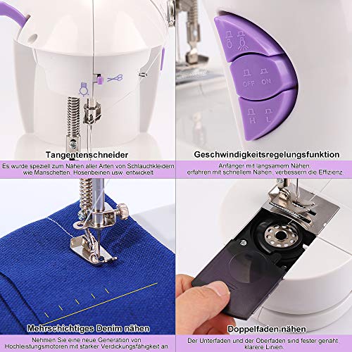 HALOVIE Mini Máquina de Coser Portatil y Versátil con Gran Mesa de Costura Pedal Eléctrico Fácil de Usar y Práctica Electrodomésticos para Principiantes Niños DIY Hogar HALOVIE Mini Máquina de Coser Portatil y Versátil con Gran Mesa de Costura Pedal Eléctrico Fácil de Usar y Práctica Electrodomésticos para Principiantes Niños DIY Hogar