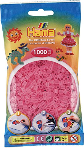Hama Beads - Bolsa de Repuesto para 1000 Cuentas, Color Rosa translúcido