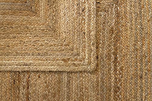 HAMID Alfombra Yute Alhambra Color Natural - Alfombra 100% Fibra de Yute (120x170cm)