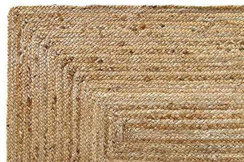 HAMID Alfombra Yute Alhambra Color Natural - Alfombra 100% Fibra de Yute (60x110cm)