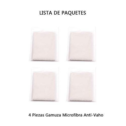 Hanbee Gamuza Microfibra Anti-Vaho 4 Piezas, Premium paño desempañador de Gamuza para Gafas, Gafas, Casco de Motocicleta, Lente de cámara, Pantallas de Tableta