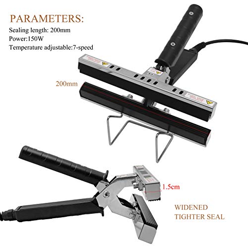 Hanchen Selladora de Bolsas Térmica Sellador Portátil de Tipo de Pinza para Papel de Aluminio/kraft Longitud de Sellado 200mm Hanchen Selladora de Bolsas Térmica Sellador Portátil de Tipo de Pinza para Papel de Aluminio/kraft Longitud de Sellado 200mm
