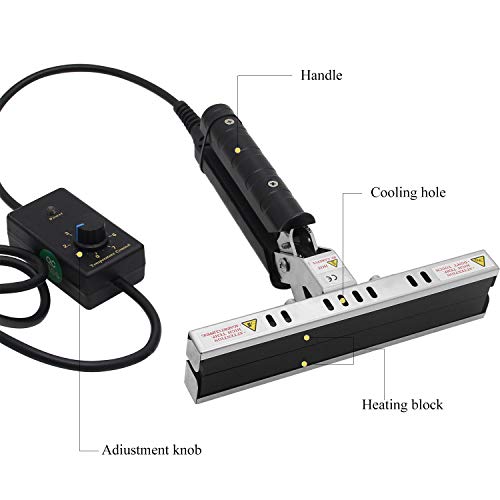 Hanchen Selladora de Bolsas Térmica Sellador Portátil de Tipo de Pinza para Papel de Aluminio/kraft Longitud de Sellado 200mm