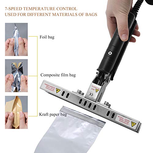 Hanchen Selladora de Bolsas Térmica Sellador Portátil de Tipo de Pinza para Papel de Aluminio/kraft Longitud de Sellado 200mm Hanchen Selladora de Bolsas Térmica Sellador Portátil de Tipo de Pinza para Papel de Aluminio/kraft Longitud de Sellado 200mm