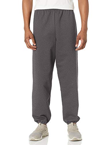 Hanes Ecosmart Fleece Pantalones Deportivos, Gris Oscuro Jaspeado, L para Hombre