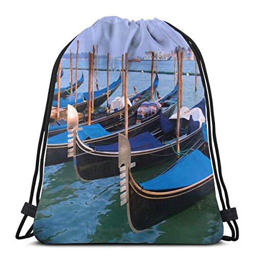 Hangdachang Góndolas Veneciana Laguna Adriática Italia Cordón Mochila Gimnasio Saco Cinch Bolsa Cadena Góndolas Veneciana Laguna Adriática Italia