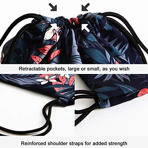 Hangdachang mochila con cordón para madre y niña, bolsa de cuerdas de impresión 3D, bolsas de asas de regalo para mujeres hombres gimnasio compras deporte Yoga