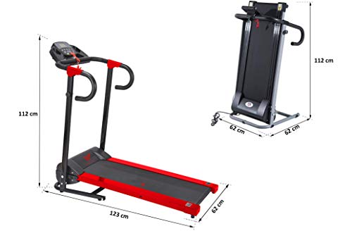 HANKING PLANET Cinta de Correr Plegable - Cinta de Andar electrica compacta con Pantalla LCD y programas de Intensidad - MAX. 10 km/h - 500w. (Roja) HANKING PLANET Cinta de Correr Plegable - Cinta de Andar electrica compacta con Pantalla LCD y programas de Intensidad - MAX. 10 km/h - 500w. (Roja)