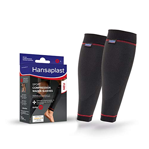 Hansaplast - Mangas de compresión para pantorrillas (para apoyar la musculatura, las pantorrillas promueven la regeneración muscular, 1 par) Hansaplast - Mangas de compresión para pantorrillas (para apoyar la musculatura, las pantorrillas promueven la regeneración muscular, 1 par)