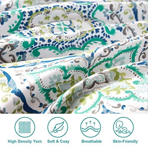 Hansleep Funda Nórdica Cama 90, Funda Edredón 135x200 cm de Microfibra de Boho Hipoalergénica, Juego de Fundas Nórdicas de Paisley con 1 Funda de Almohada 50x75cm Suave Transpirable, Multicolor