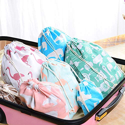 Haodou Flamingo Patrón de Hecha A Mano Algodón de Lino de Almacenamiento Paquete Bolsa Con Cordón Bolsa de Viaje Mujeres Paño Pequeño Bolsa Haodou Flamingo Patrón de Hecha A Mano Algodón de Lino de Almacenamiento Paquete Bolsa Con Cordón Bolsa de Viaje Mujeres Paño Pequeño Bolsa