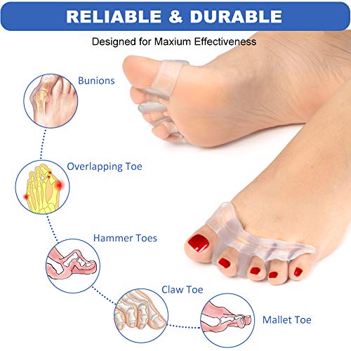 Haofy Gel Separadores de Dedos del Pie, Separador Dedos Pie Silicona para Hallux Valgus Dedos de Martillo, Correctores de dedos del pie para Alivio del Dolor de Pie, Ajuste Ballet Yoga Atletas - 1 Par Haofy Gel Separadores de Dedos del Pie, Separador Dedos Pie Silicona para Hallux Valgus Dedos de Martillo, Correctores de dedos del pie para Alivio del Dolor de Pie, Ajuste Ballet Yoga Atletas - 1 Par
