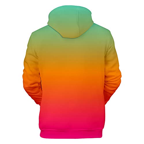 Haooyeah Sudadera con Capucha con Degradado 3D para niños Adultos, Camisetas de Manga Larga con Estampado de Degradado en 3D realistas Sudaderas con Capucha Unisex de Moda Informal con teñido Anudado